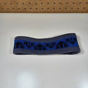The North Face womens blue black gray 100% Pure Wool Arrows lined headband OS